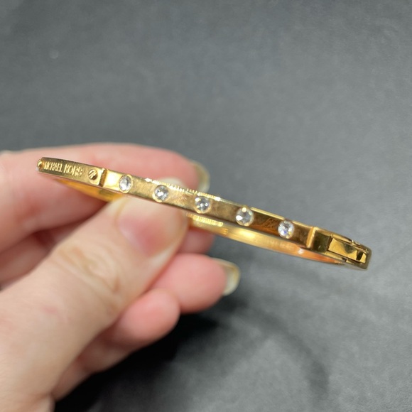 Michael Kors Gold Bangle with Crystal Accents - Picture 3 of 5